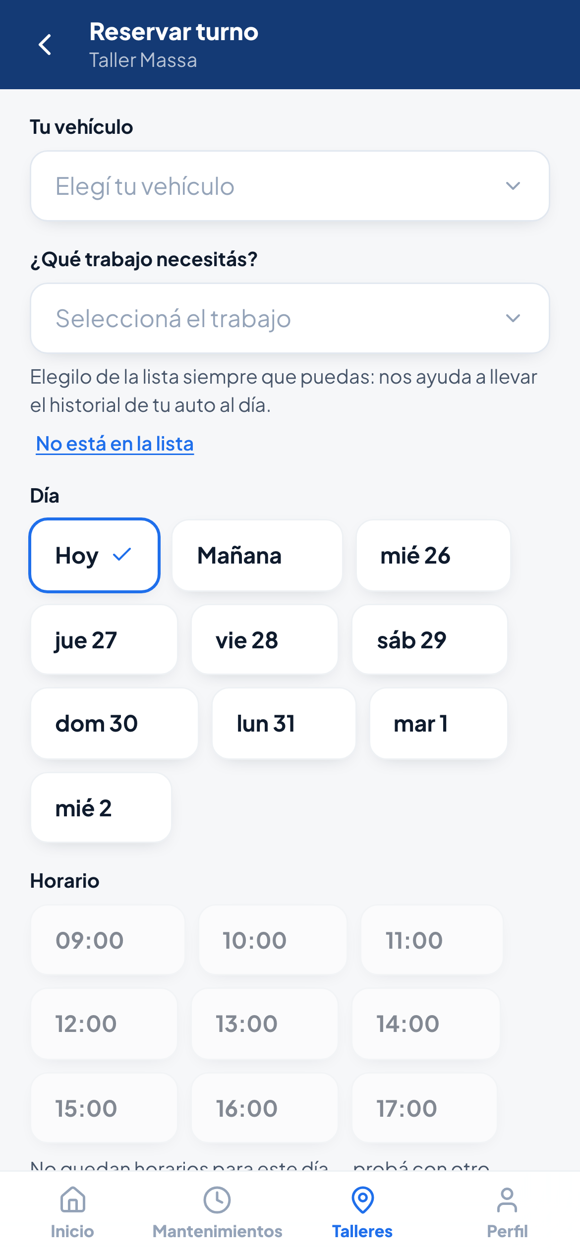 Captura: Reserva de turno