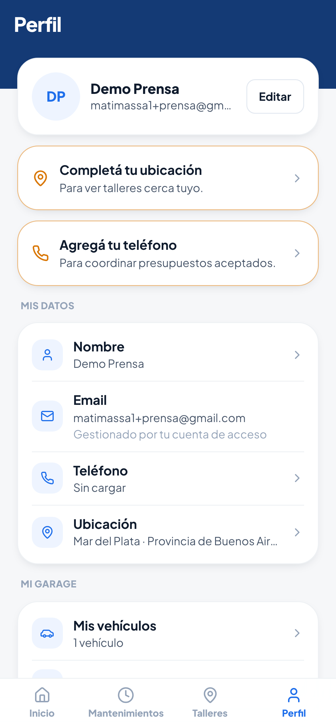 Captura: Perfil